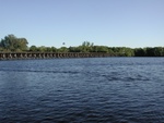 An interesting photo of the train tracks extending over the river.  Taken by Tara.