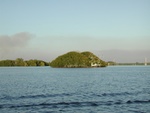 As we exit the Orange River and go back onto the Caloosahatchee, you can see the Manatee art work in the water.