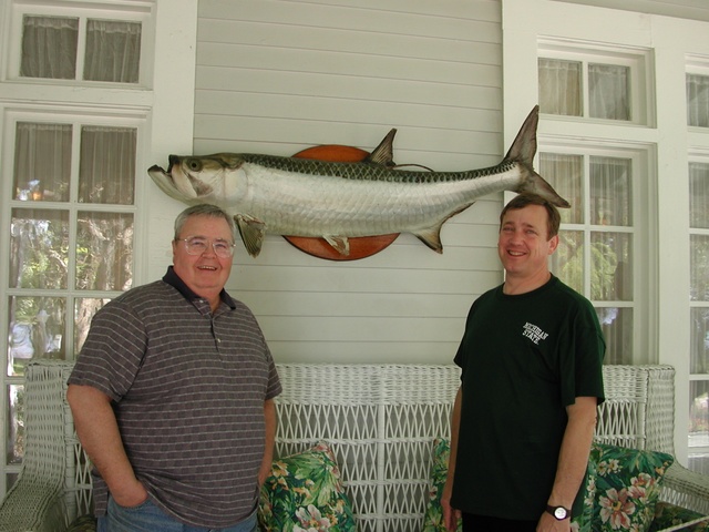 Mike & Uncle Chris stand by the Tarpon that Charles Edison caught.  You'll have to take the tour to hear the story about this fish... 