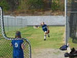 Kate's good friend, Katherine, is getting warmed up for her game.