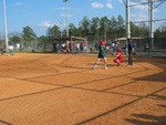 Kate steps up to the plate...  "Swing batter batter!!"