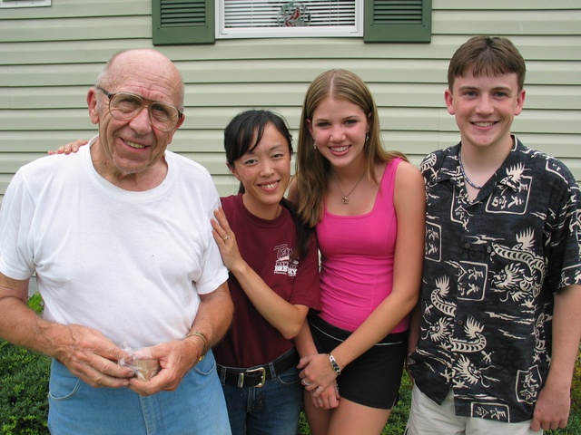 Group photo!  Gramps, Kimmy, Kate and Adam.