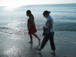 Tara & Meg enjoying the beach walk.