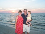 2/22/04 - Sunset on Sanibel Causeway.  Mommy, Daddy and Paige-E.