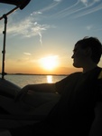 Don enjoys sunset on the Caloosahatchee.