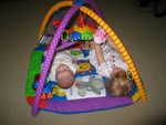 Here's Josie & I playing on her coolio new playmat!  (Thanks Grammy K!)