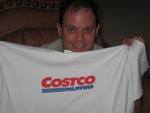 A handmade (by the Laursen bro's) "COSTCO MUFFINS" shirt (Charly may be known for getting Costo Muffins from time to time, and bragging about how good they are) - with an authentic imitation forged letter from the CEO (and some Double Stuff Oreo's - YUM!)  Thanks Dan & Don!