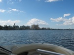 The Pink Shell hotel from the backside of Fort Myers Beach.