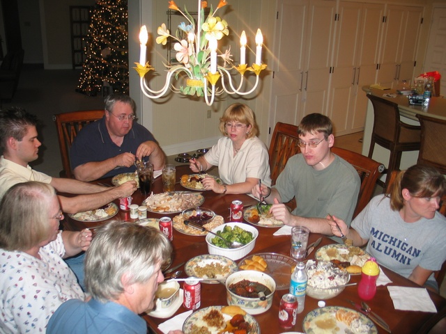 Grandma was nice enough to make us a Holiday feast, it was delicious!  Dan & Don even came over too! 