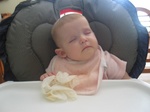 Josie didn't seem to mind, she zonked right out in her high chair!