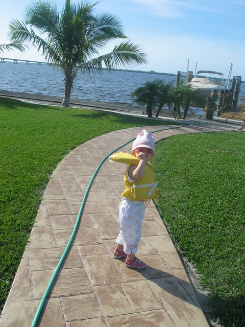 Paige says 'Hey Guys!  Let's go boating!'