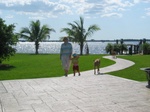 Here's Grandma Marty, Paige and Pean returning from the boat.  Bye bye for now!