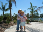 Aww!  Paige & Jo stop for a pose on the path to the bridge...