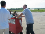 Here's Bill, the wizard when it comes to airplane repair!  He was multitasking like crazy when we were there!