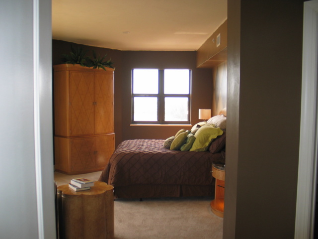 A view into the Master Bedroom, which is coming along very well!  (Crown molding will be going up soon, along with window treatments!)