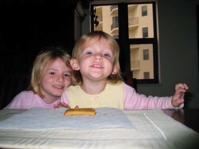 We had a great sleep, and now here we are eating the first part of breakfast - Strawberry Nutrigrain bars.