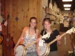 After having lunch at Hops with the ISGFL Crew, we stopped at Guitar Center -- Laura & Kate are dueling banjos!