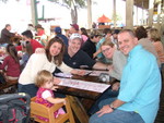 Here we are at "Riscky's Bar B Q!"  It's Chris, Andrew, Mel, Charly and Audra in the front. :)