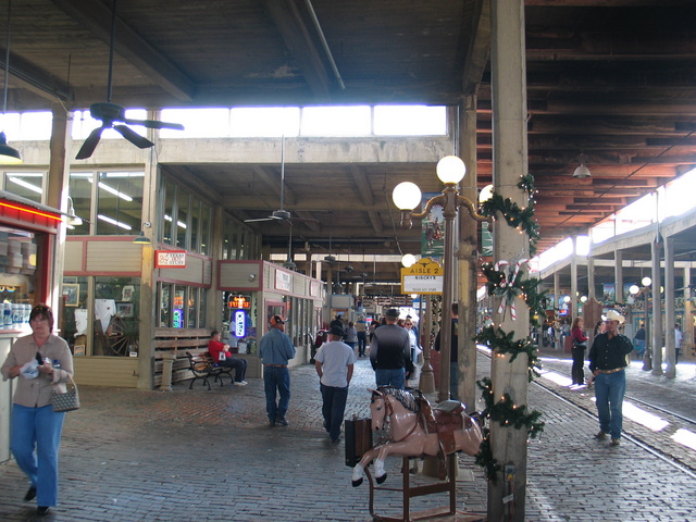 Here's a view of the Stockyard - with a train track right through the middle!