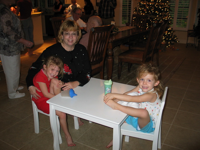 Grandma Marty Paige & Josie are getting ready for the gift exchange!