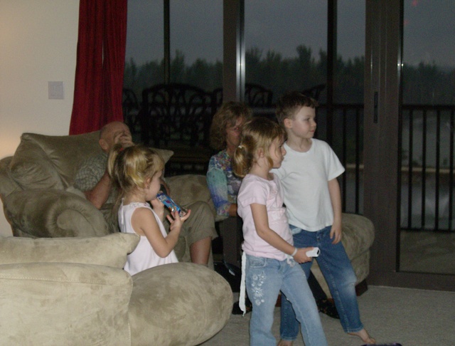 Yeah, Samuel is here!  Paige & Josie quickly showed him how to play the Wii! ;)