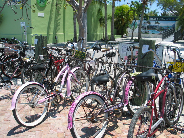 Lovely pink bikes.