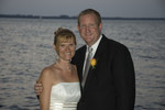 An awesome shot of Tara & Don just after sunset on the river.  