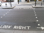 All throughout London (and other places we visited) - this was *extremely* helpful since the roads were reversed, and we kept looking the wrong way! 