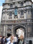 A view of the entrance to Canterbury Cathedral.