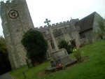 After our delicious afternoon Cream Tea, we explored the village.  Here's a diagonal shot of St. Mary's Church...