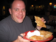 Oh man, it's THE best sopapilla in the world!  We passed it around, and here I am diggin' in!