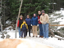 Here's a group shot of us, we were about 3/4 of the way around the lake (about a 30 minute walk).