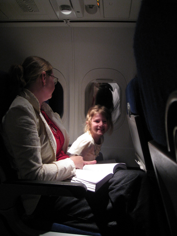 Here we are at about 32,000 feet above South Georgia -- Paige & Mel-Mel have been working on reading and workbooks!