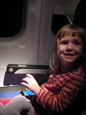 Josie has been having a great flight - she asked all about how we do "pushback", then taxi, and then fly!