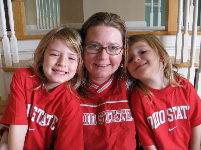 It's the big game today!  OSU vs. UM!  As you may recall from last year, Paige & Josie became OSU fans the moment they realized OSU won!  This year they decided to stick with the winning team (luckily it paid off!)