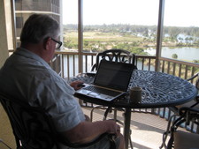 And Grandpa Doug is enjoyin' the weather & view from his Southern office!