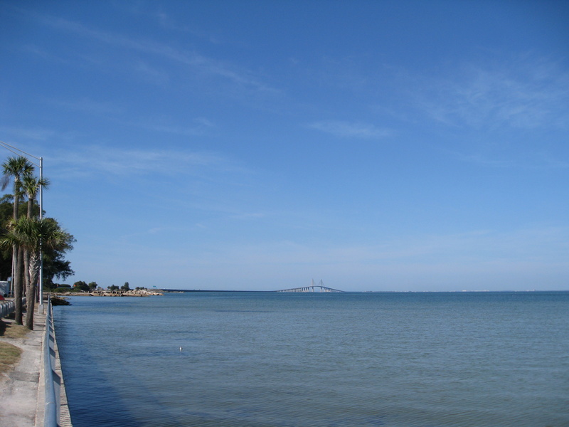 On my way to the airport in Tampa, I stopped and snapped this of the Sunshine Skyway.