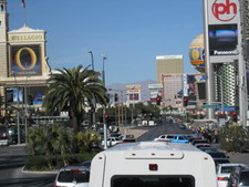 Here's a view from the top deck of the bus looking north up the strip -- Bellagio, Planet Hollywood, Trump tower all in view.