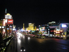 The strip at night.