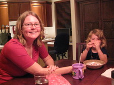 Awww, Mel-Mel and Paige working on Paige's candy necklace!