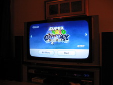 After our celebration, the girls and daddy continued their quest to get 120 stars in Super Mario Galaxy (up to 72 now!)