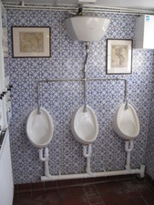 The urinals at the George Inn in Lacock (just in case your curious! ;) all restrooms are called toilets, and their water tanks seem to always be way up high.  In the same toilet are the...