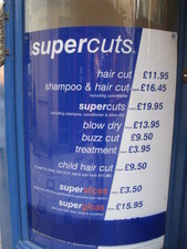 Supercuts!  $20 for a buzz cut. 