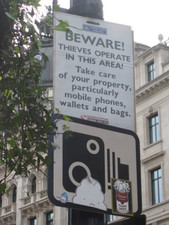 A sign on Regent Street in London (shopping area with Apple Store, Hamley's, etc).