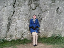 It's downright amazing as to how they moved these stones into place.  Here's a close up of Melanie sitting in this stone.