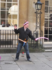 One of the street shows had this poor guy dressed to fight. ;)