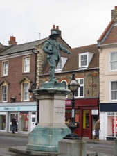 Oliver Cromwell's statue.