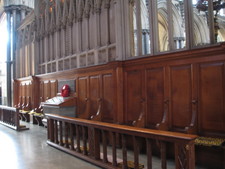 At the front of the Cathedral.