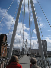 First we start by walking over the Thames River...