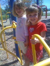 Cast or no cast, we don't let anything hold us back -- here we are at bouncy park.